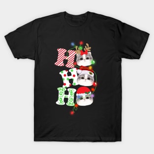 Ho Ho Ho Funny Christmas For Cat Lovers T-Shirt